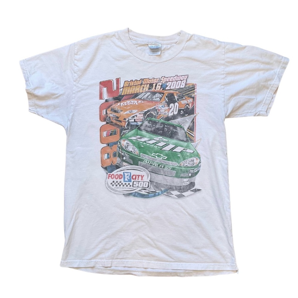 2008 White NASCAR T Shirt